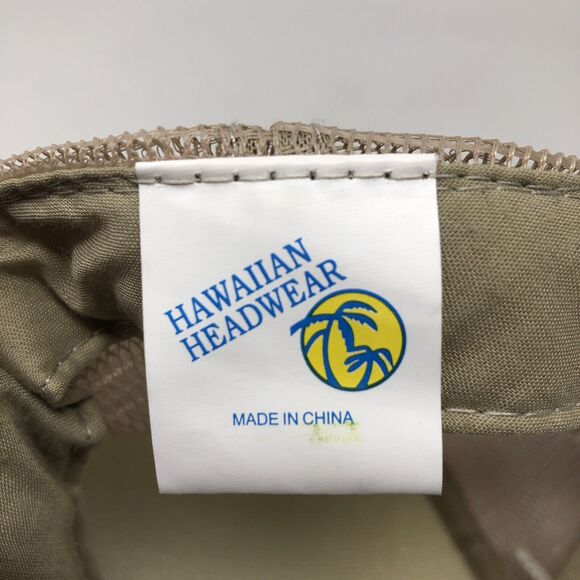 Hawaii Trucker Hat by Hawaiian Headwear Snapback Cap Khaki Taupe - Picture 5 of 8